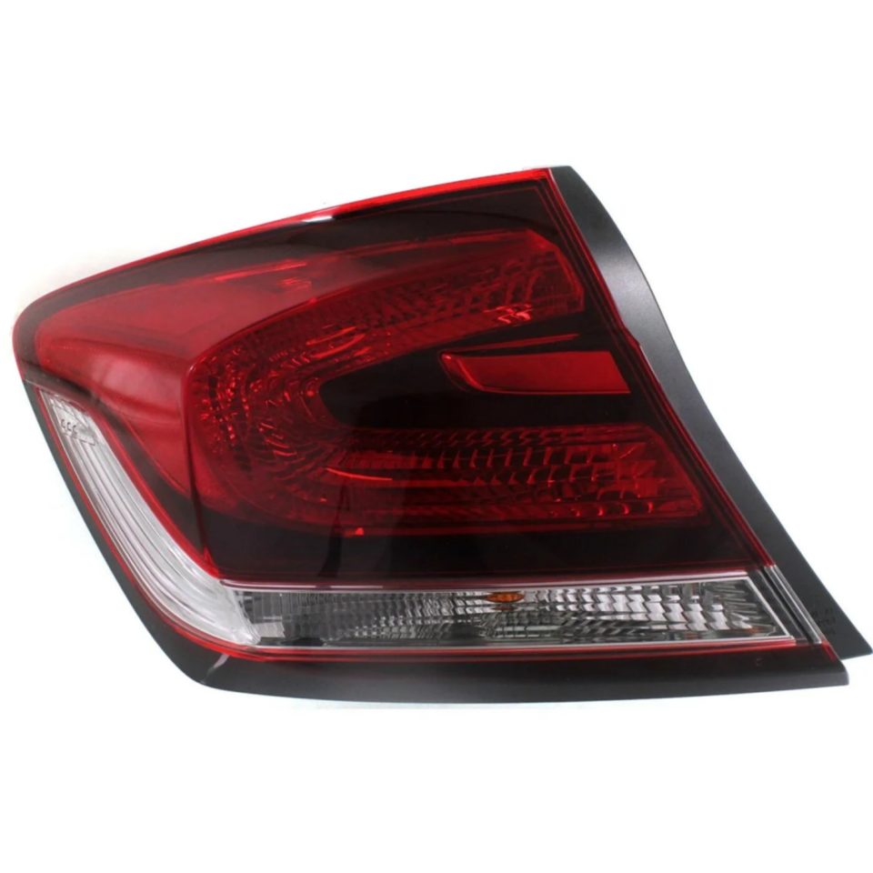 Bamboo Best-Selling Halogen Tail Light For 2013-15 Honda Civic Sedan Left Outer Clr/Red w/Bulbs CAPA