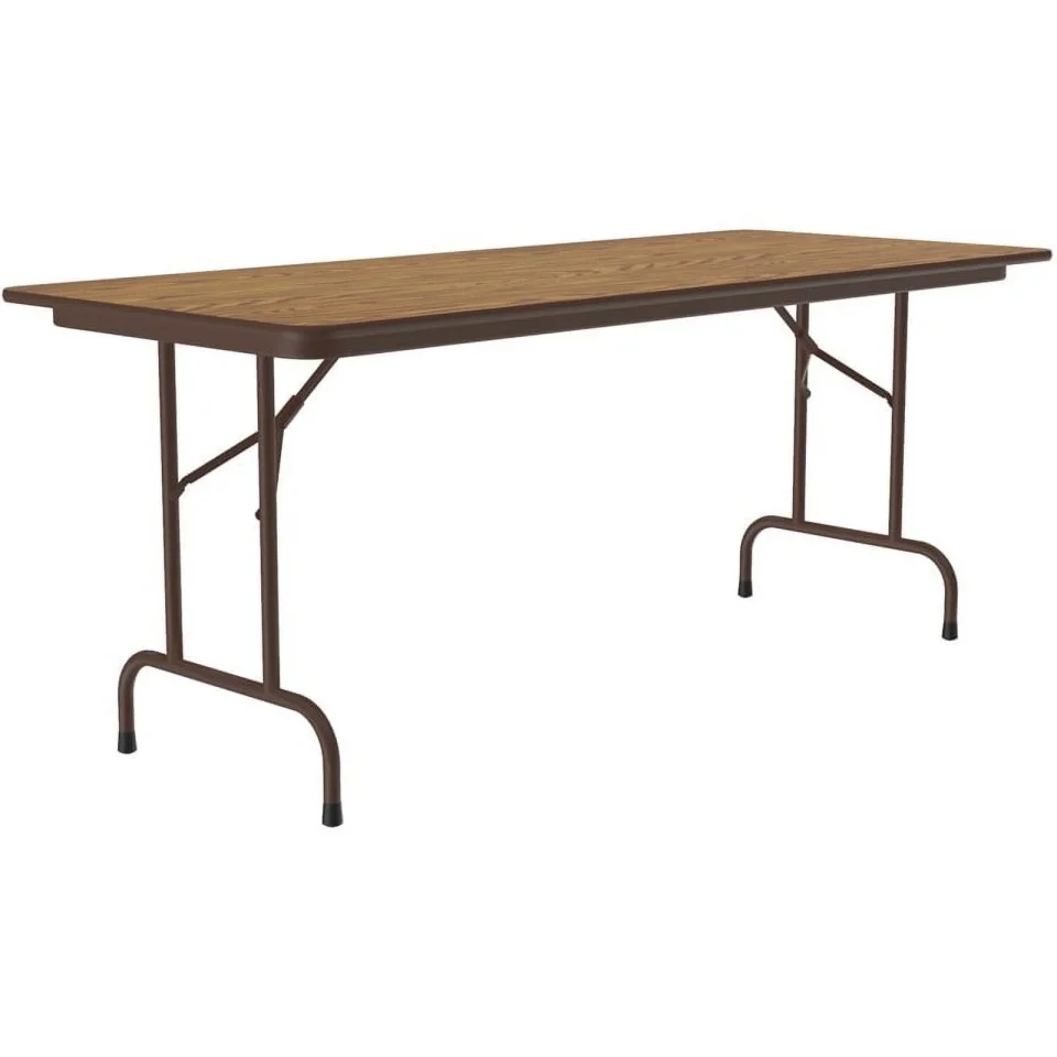 Prime Correll 30W x 60D Melamine Top Folding Table in Medium Oak