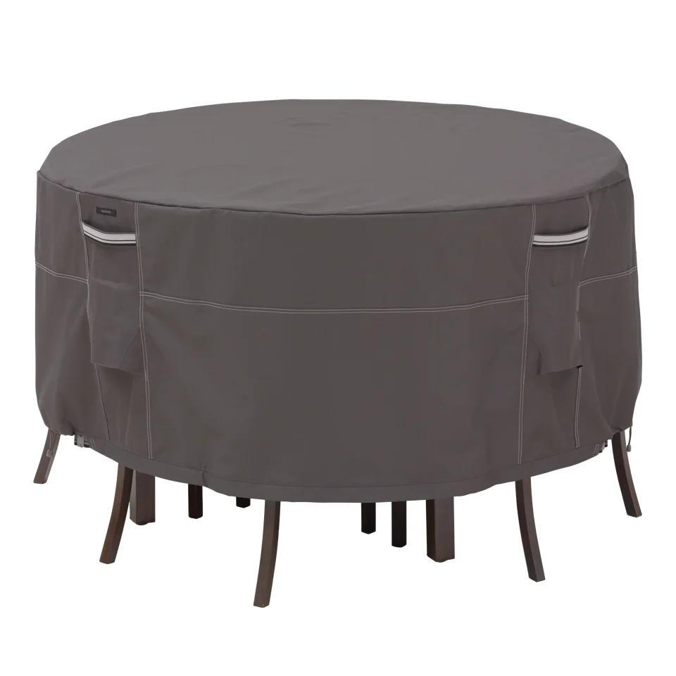 Natural Classic Accessories Ravenna? Tall Round Patio Table & Chair Set Cover - Premium Outdoor Furniture Cover with Water Resistant Fabric, Small (55-187-015101-EC)