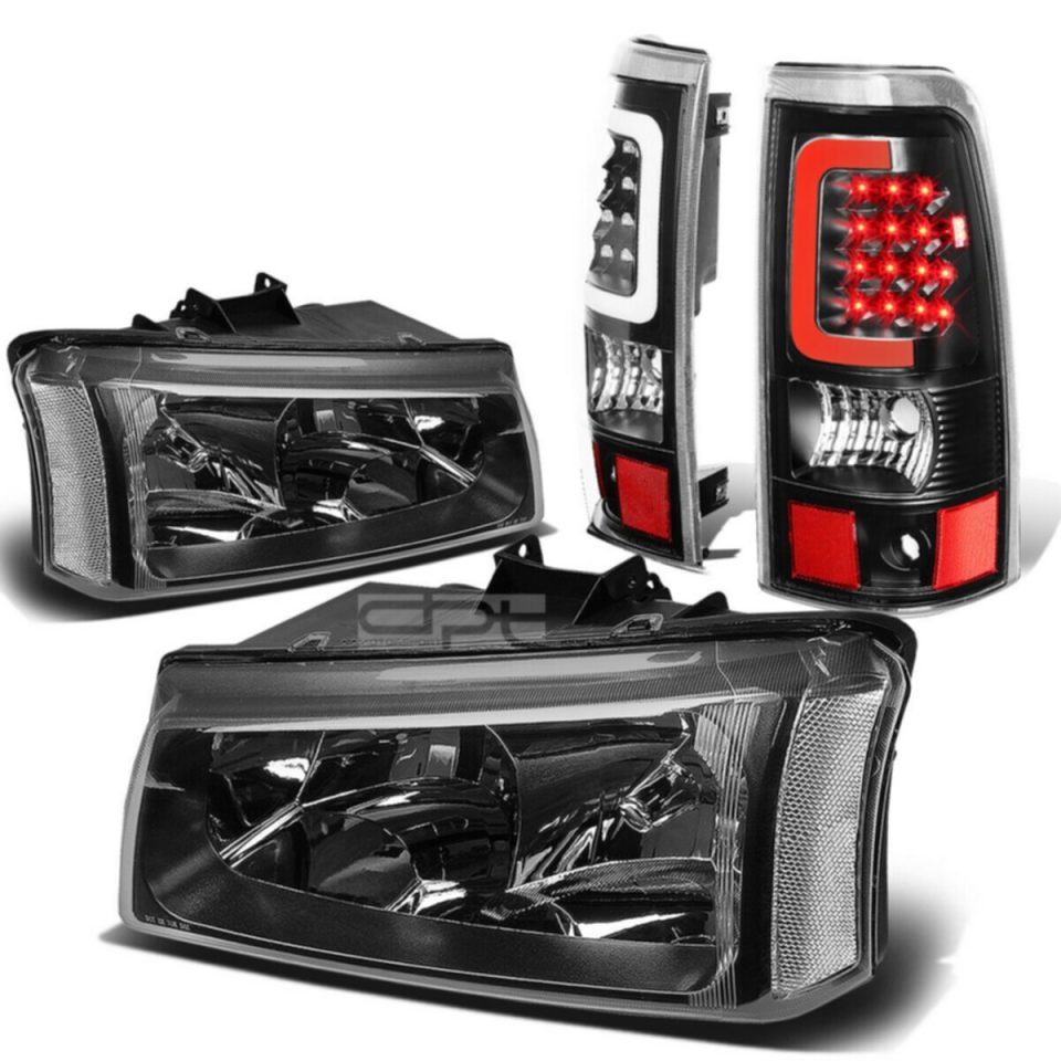 Thickened 03-07 SILVERADO BLACK+CLEAR CORNER HEADLIGHT+3D LED BAR TAIL LIGHT/LAMP KIT