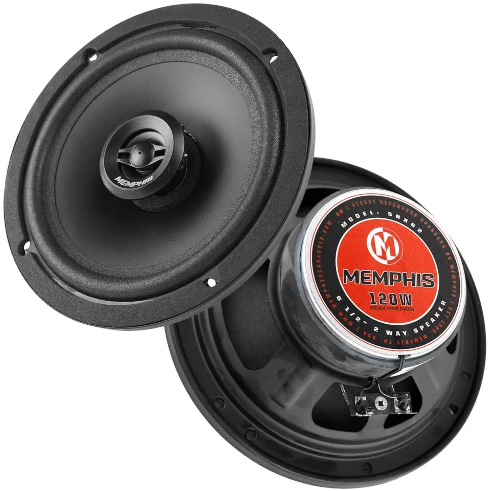 Durable Memphis Audio 6.5 Coaxial Speakers 2 Way 60 Watts Max Street Reference SRX62 2 Pack