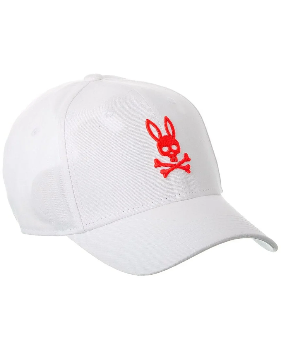 Eco-Friendly Clear Psycho Bunny Chicago Embroidered Baseball Cap, O/S, White