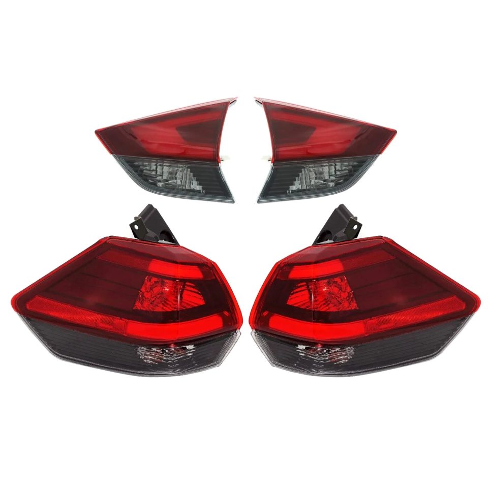 Dining Outdoor Tail Light Set For 2018-2020 Nissan Rogue LH and RH Inner Outer w/ bulb Halogen