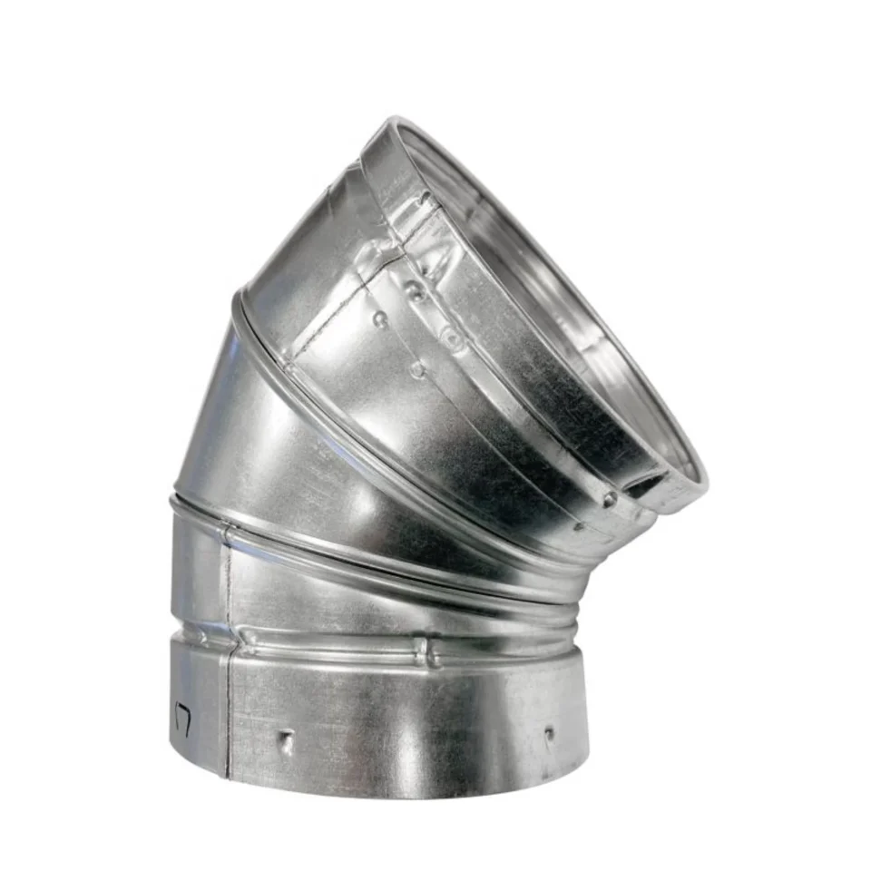 Wooden Bamboo Selkirk 4 x 9.56 in. Aluminum & Galvanized Steel Stove Pipe Elbow, Silver