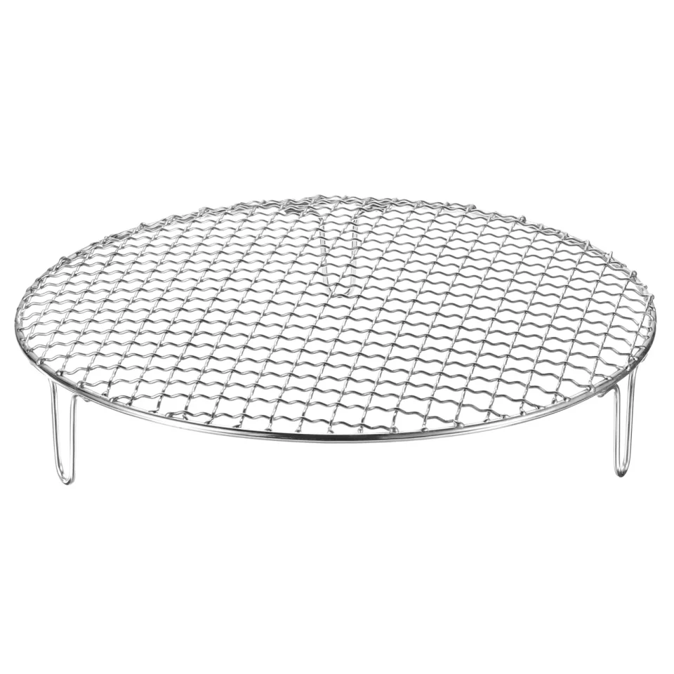 Bamboo Cleaning Uxcell Round Cooking Rack, 11.6-inch Stainless Steel Cross Wire Barbecue Grill Net Racks with 50mm Legs