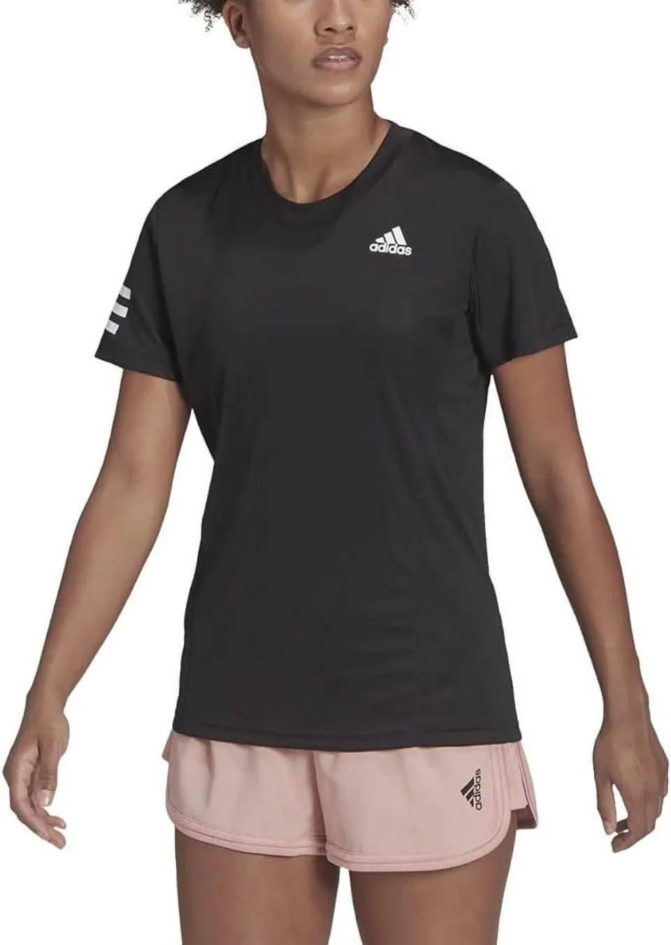 Baking Leak-Proof adidas Women's Short Sleeve Club Tennis T-Shirt Tee, Black/White, Large