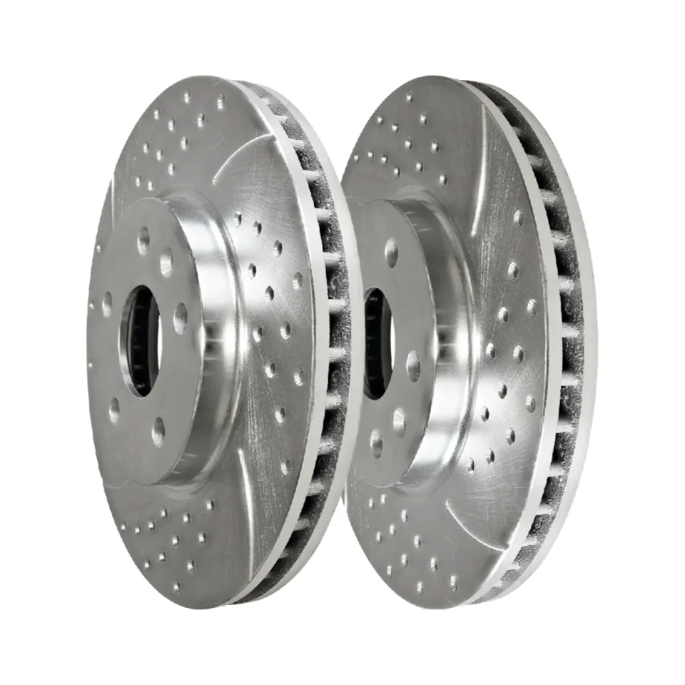 Cast Iron AutoShack Front Drilled Slotted Brake Rotors Silver Set of 2 Driver and Passenger Side Replacement for Buick Regal 2012-2016 LaCrosse 2013-2015 Chevrolet Malibu 2016 Malibu Limited V6 FWD PR65186DSZPR