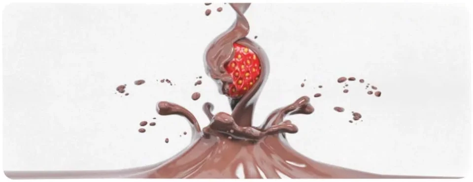 Value KXMDXA Funny Strawberry in Splashing Chocolate Dessert Extra Extended Large Gaming Mouse Pad Mat Desk Pad Keyboard Mat 31.5x12 inch