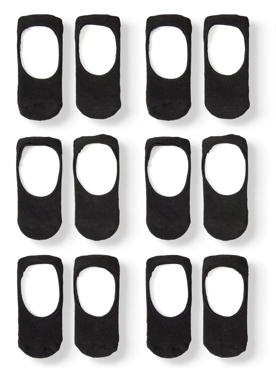 Clear PEDS Women's Spun Poly Half Cushion No Show Liner Socks, 6 Pairs