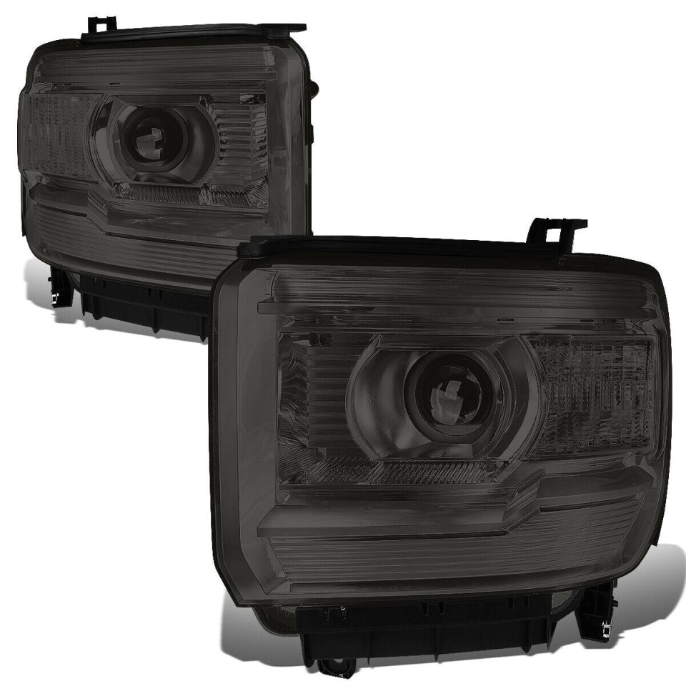 Best-Selling 2014-2018 GMC Sierra Smoked Housing Clear Corner Projector Headlight Lamps