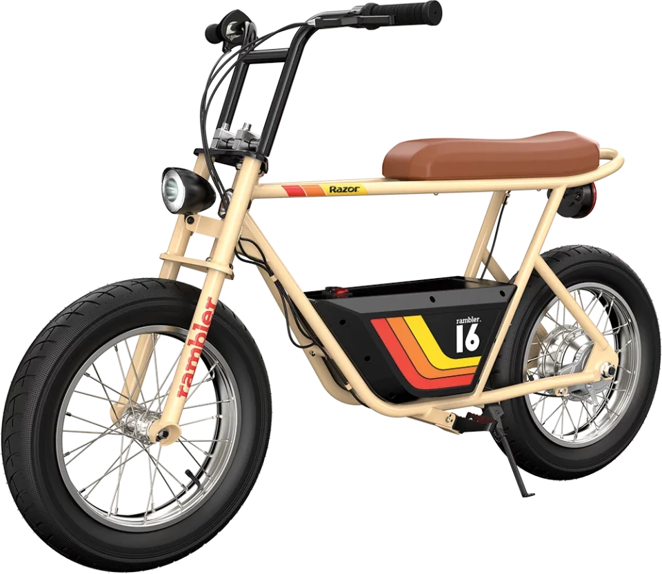 Ceramic Razor Rambler 16 ﾨC 36V Seated Electric Scooter, up to 15 mph, Retro Style Minibike for Teen & Adult