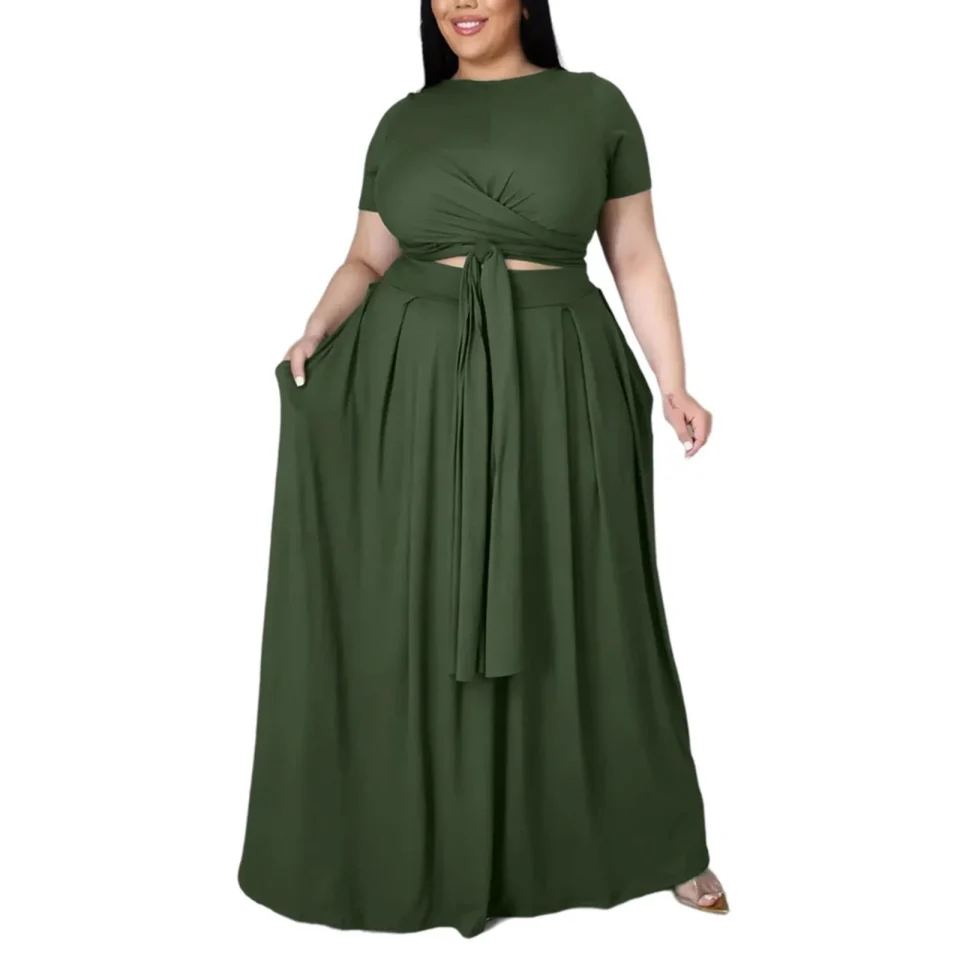 Eco-Friendly SZXZYGS Dresses for Women 2024 Wedding Guest with Cape Europe and The United States Fashion Large Size Women's Pure Color Straps Hem Dress Daily Long Skirt Two Piece Set Easter