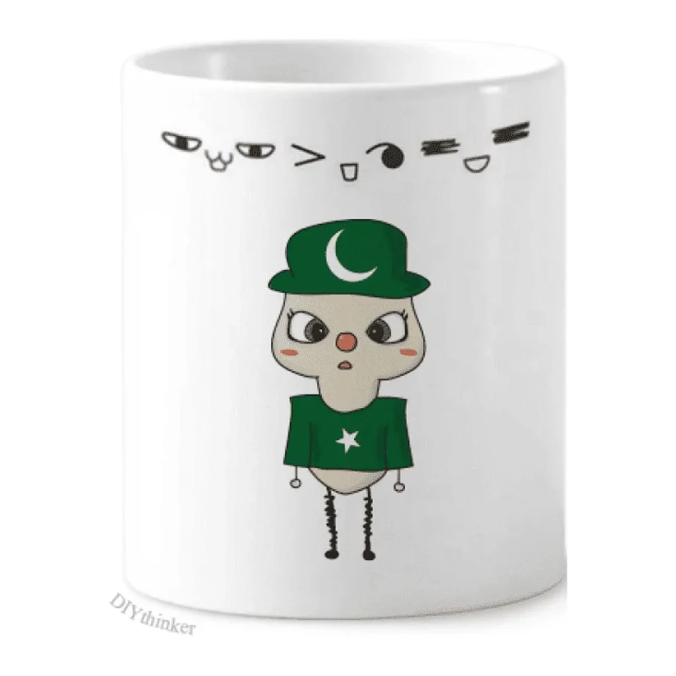 Prime Pakistan Country Asia Flag Place UU Toothbrush Mug Cup Cartoon Lovely Pen Holder