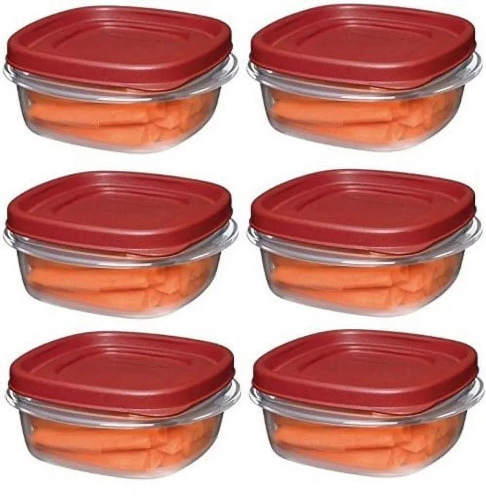 Ceramic Rubbermaid 1776401 1 1/4-cup Easy Find Lid Food Storage Container Square 6 Pack
