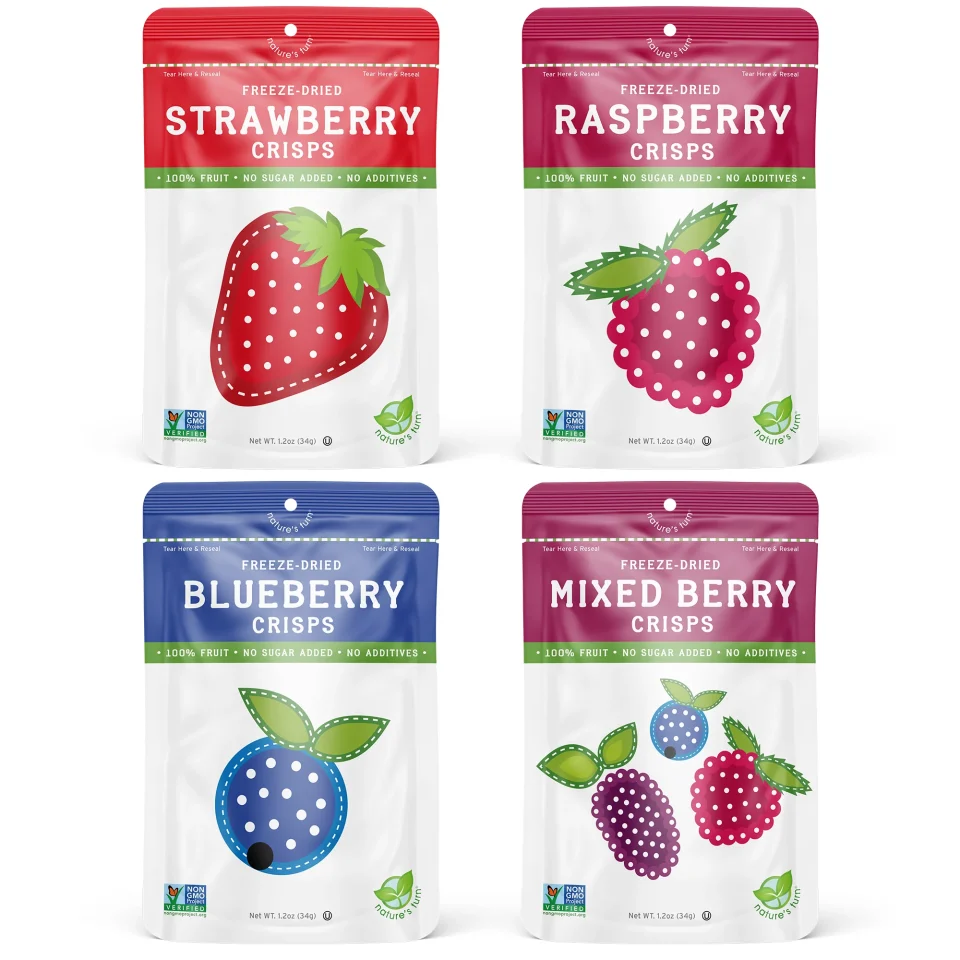 Supreme Safe Natureﾡﾯs Turn Freeze Dried Very Berry Crisps Variety Pack, 4 Pack, 1.2oz