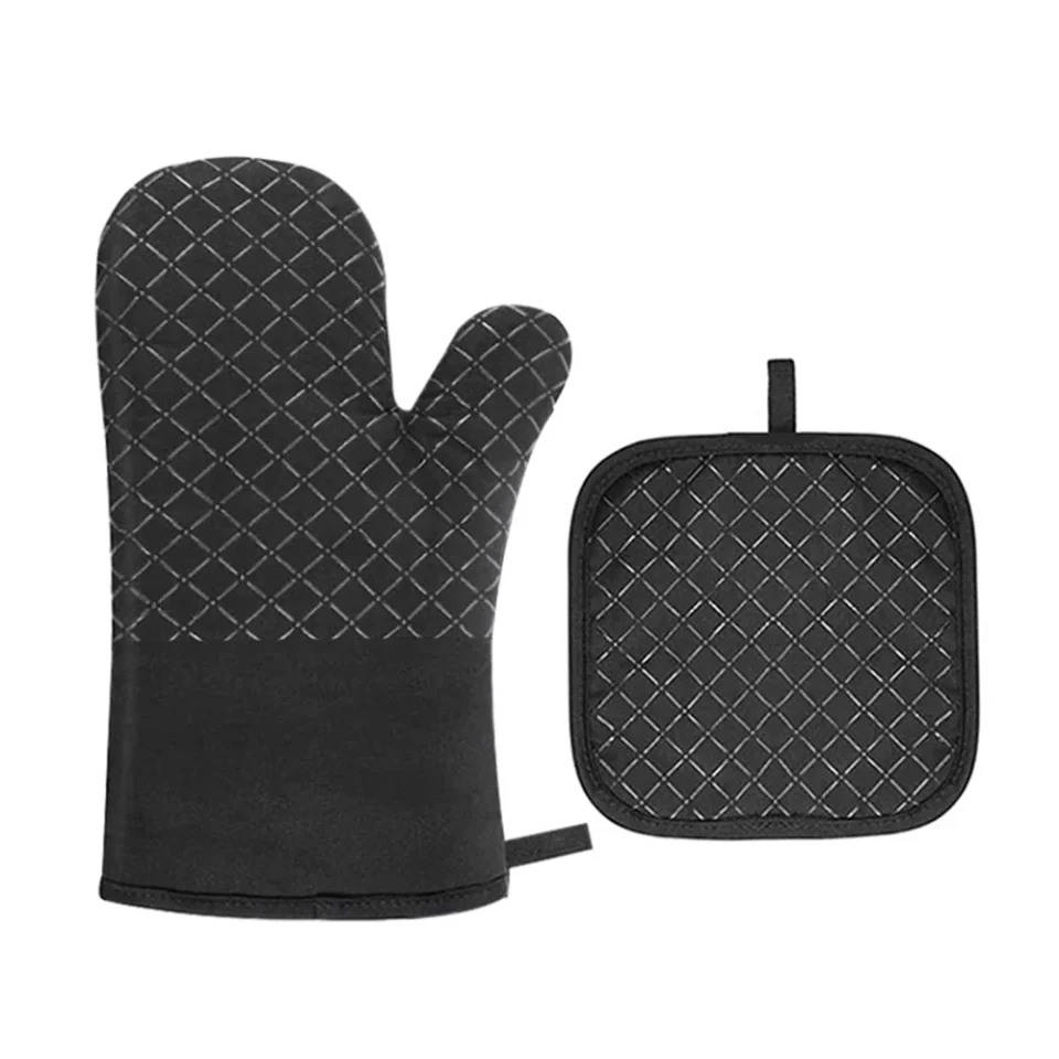 Cleaning Dazzduo Potholders Gloves , Cooking Holders 4 4 4 QAHM Resistant Pot Grilling Baking Mitts BBQ Heat for Kitchen Mittens 4 pcs Oven and Pads Set BUZHI Hot 4 Leeofty