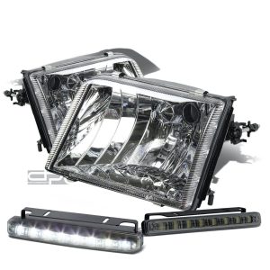 Prime CHROME HOUSING CRYSTAL LENS HEAD+SMOKE LED FOG LIGHT KIT 93-97 D RANGER