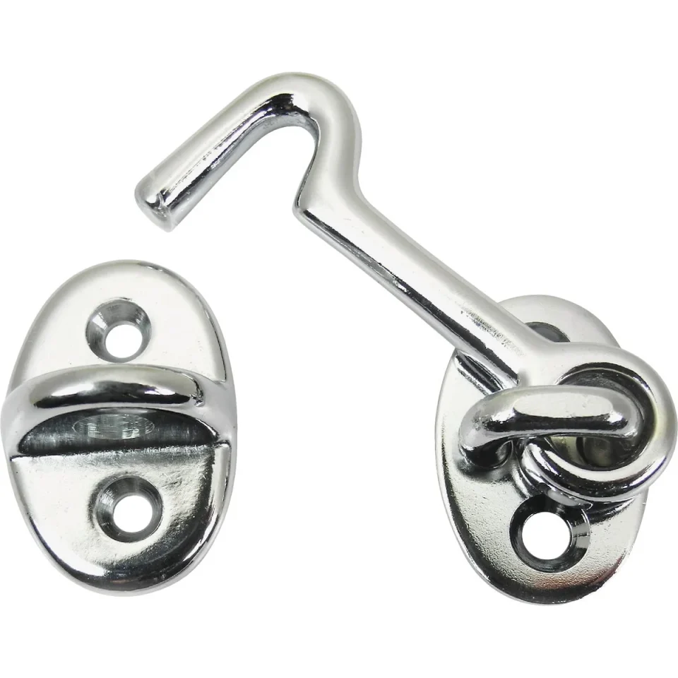 Popular Seachoice Chrome-Plated Cast Brass 2 In. Marine Cabin Door Hook w/ #6 Fastener
