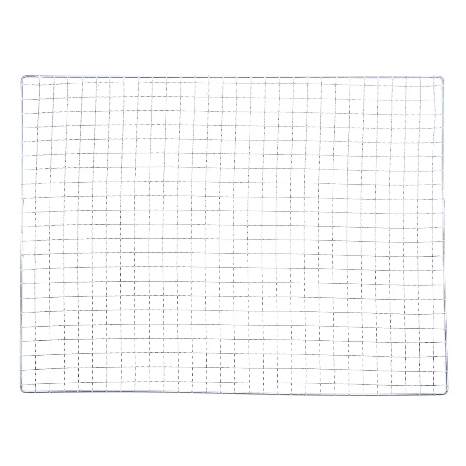 Premium Uxcell 2 Packs Square BBQ Grill Net 11.8x15.7 Galvanized Iron Barbecue Mesh Mat for Baking Charcoal Grilling Roasting
