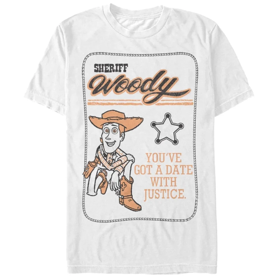 Outdoor Men's Toy Story Sheriff Woody Date With Justice Graphic Tee White X Large