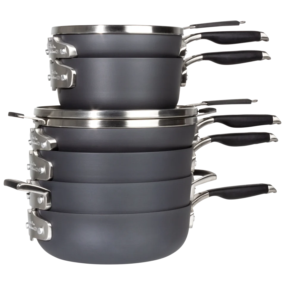 Select Natural Calphalon Select 9pc Space Saving Hard-Anodized Nonstick Cookware Set
